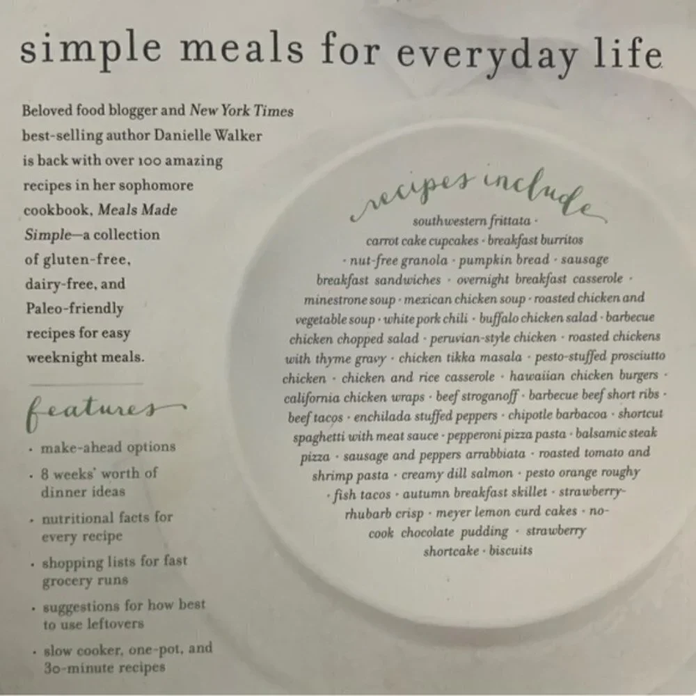Danielle Walker's Against All Grain Cookbook Gluten Dairy Free Paelo Easy Meals